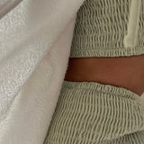 Smocked Bikini Top - Sage