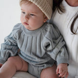 Wide Ribbed Knit Onesie ‘Fog’
