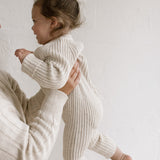 ‘Oatmeal’ Ribbed Knit Playsuit