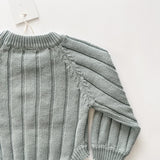 Wide Ribbed Knit Onesie ‘Fog’