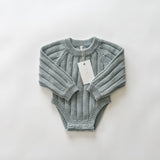 Wide Ribbed Knit Onesie ‘Fog’