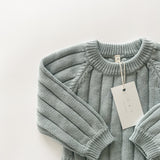 Wide Ribbed Knit Onesie ‘Fog’