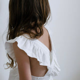 Linen Flutter Sleeve Jumpsuit - Ivory