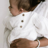 Billowed Muslin Romper ‘White’