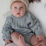 Wide Ribbed Knit Onesie ‘Fog’