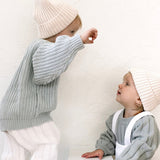 Wide Ribbed Knit Onesie ‘Fog’