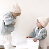 Wide Ribbed Knit Onesie ‘Fog’