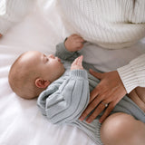 Wide Ribbed Knit Onesie ‘Fog’