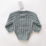Wide Ribbed Knit Onesie ‘Fog’