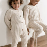 ‘Oatmeal’ Ribbed Knit Playsuit