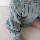 Wide Ribbed Knit Onesie ‘Fog’