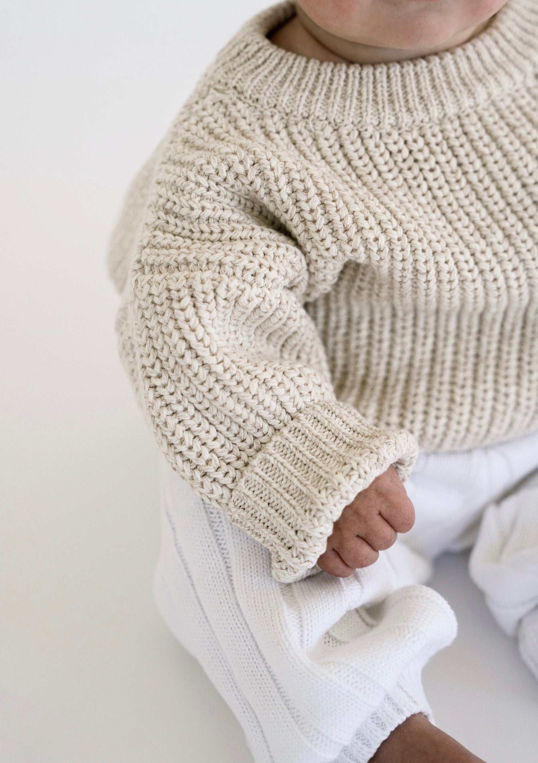 The Chunky Cardigan Organic Cotton Oatmeal