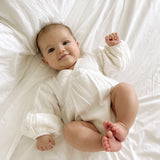 Billowed Muslin Romper ‘White’