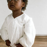 Billowed Muslin Romper ‘White’