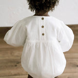 Billowed Muslin Romper ‘White’