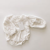 Billowed Muslin Romper ‘White’
