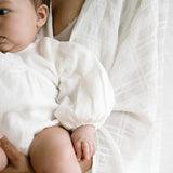 Billowed Muslin Romper ‘White’
