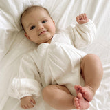 Billowed Muslin Romper ‘White’