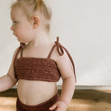 Smocked Bikini Top - Plum