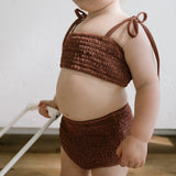 Smocked Bikini Top - Plum