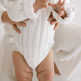 Wide Ribbed Knit Onesie ‘Dove’