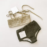 High Waisted Bikini Bottoms - Olive