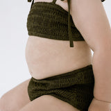 High Waisted Bikini Bottoms - Olive