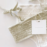 Smocked Bikini Top - Sage