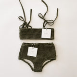 High Waisted Bikini Bottoms - Olive