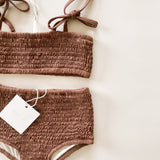 Smocked Bikini Top - Plum