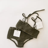 Smocked Bikini Top - Olive