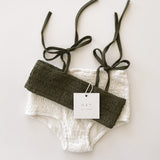 Smocked Bikini Top - Olive