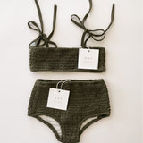 Smocked Bikini Top - Olive