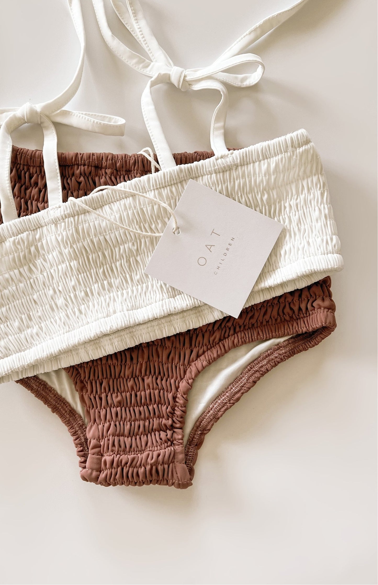Smocked Bikini Top - Coconut