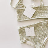 Smocked Bikini Top - Sage