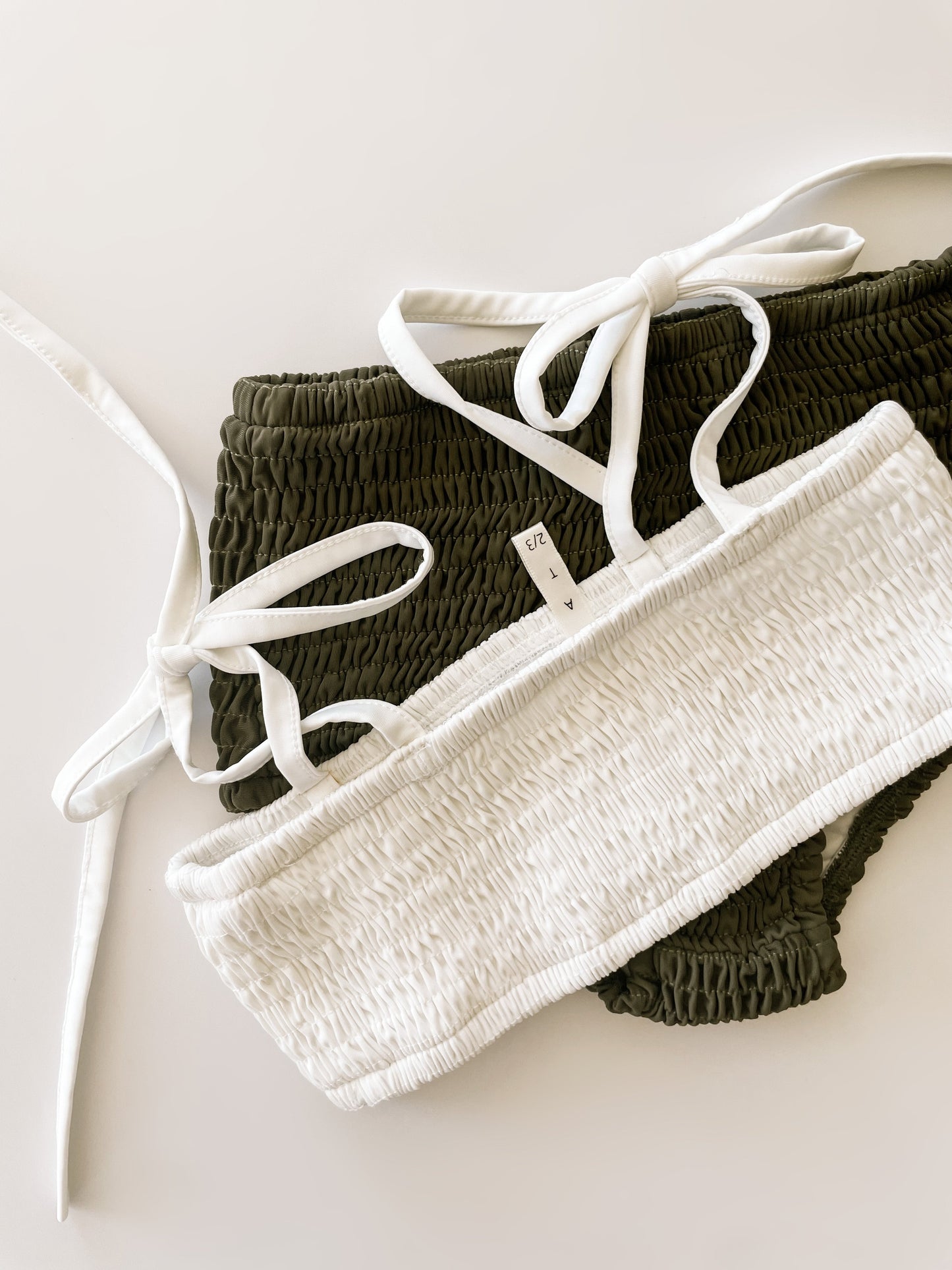 Smocked Bikini Top - Coconut