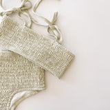 Smocked Bikini Top - Sage