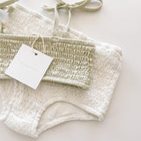 Smocked Bikini Top - Sage