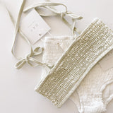 Smocked Bikini Top - Sage
