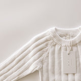 Wide Ribbed Knit Onesie ‘Dove’