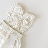 Linen Flutter Sleeve Jumpsuit - Ivory