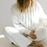 Women’s Wide Ribbed Knit Pant ‘Dove’