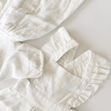 Linen Flutter Sleeve Jumpsuit - Ivory