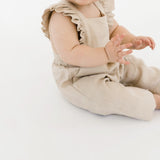 Linen Flutter Sleeve Jumpsuit - Petal