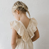 Linen Flutter Sleeve Jumpsuit - Petal