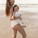 Women’s High Waisted Smocked Bikini Bottoms - Coconut