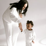 Women’s Wide Ribbed Knit Pant ‘Dove’