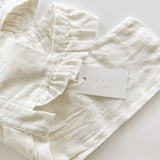 Linen Flutter Sleeve Jumpsuit - Ivory