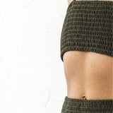 Smocked Bikini Top - Olive