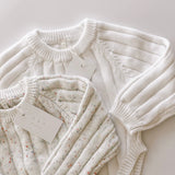Wide Ribbed Knit Onesie ‘Dove’